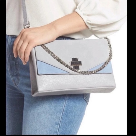 🎀NWT🎀Ted Baker Chic Twist Lock Convertible Purse : Lite Grey - Picture 11 of 11